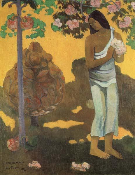 Paul Gauguin Woman with Flowers in Her Hands France oil painting art